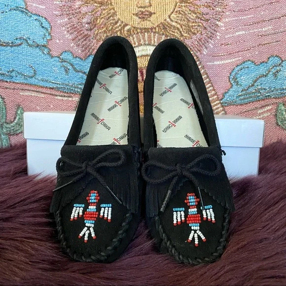 Minnetonka Shoes Minnetonka Black Native American Beaded